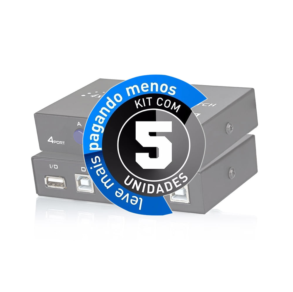 Switch 4X1 - Periféricos Usb A/B 2.0 - Kit com 5 - Imagem 2