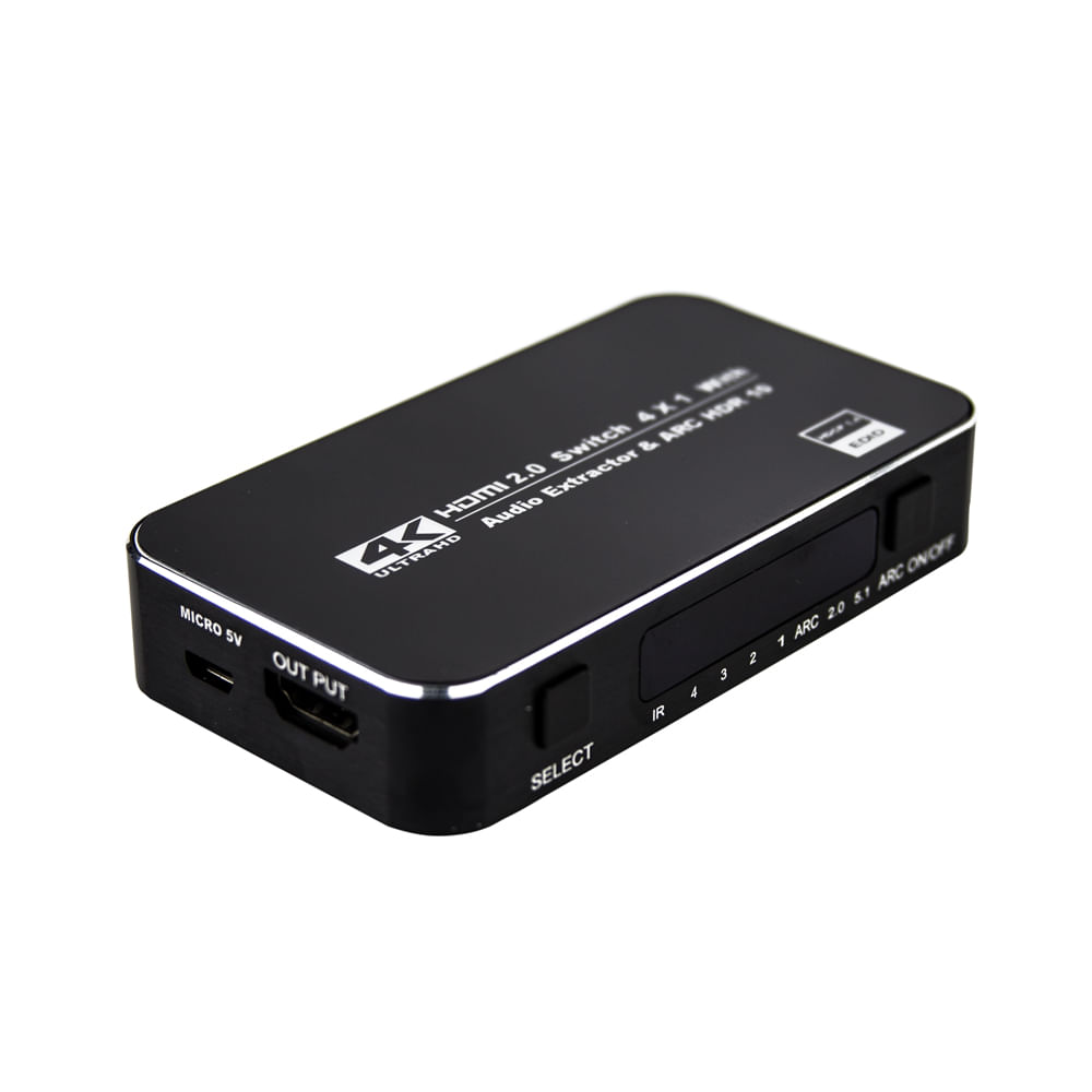 Switch HDMI 2.0, 4K, 4 Portas com Controle - Kit com 5 - Imagem 3