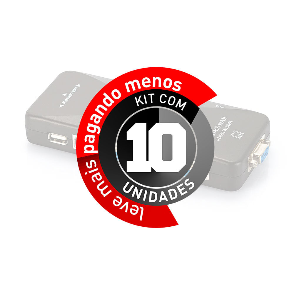 Switch KVM USB 4 Portas VGA - USB 2.0 - Kit com 10 - Imagem 2