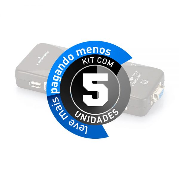 Switch KVM USB 4 Portas VGA - USB 2.0 - Kit com 5 - Imagem 2