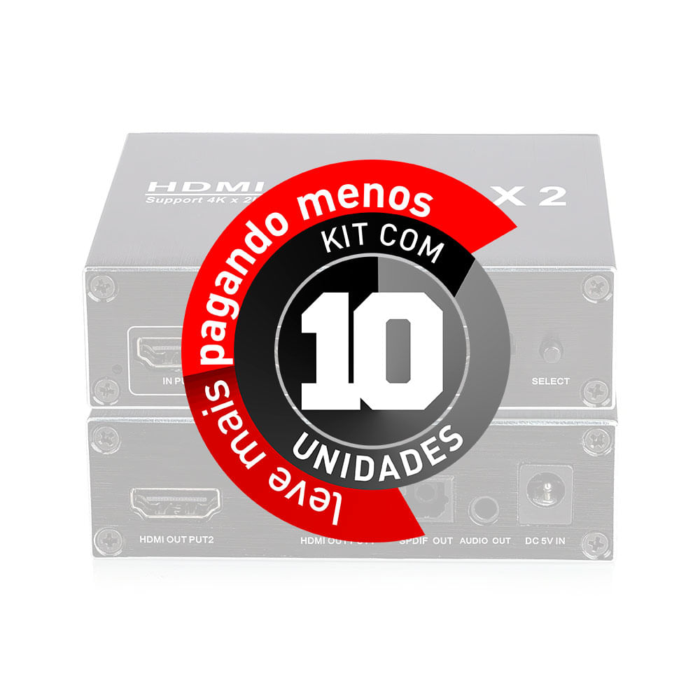 Switch Matrix HDMI 3x2 4k 2k - Kit com 10 - Imagem 2