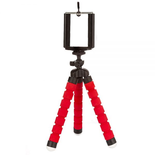Tripé Flexivel para Selfie	 - Vermelho