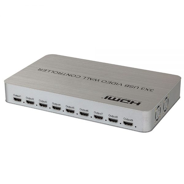 Video Wall Controlador 3X3, 4K 9 Telas USB HDMI