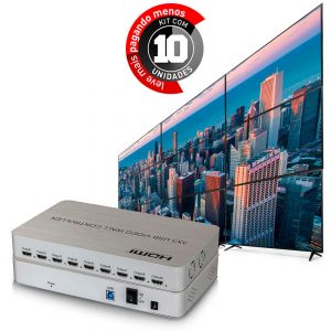 Video Wall Controller 3x3 4K - Kit com 10
