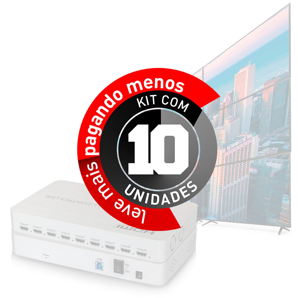 Video Wall Controller 3x3 4K - Kit com 10 - Imagem 2