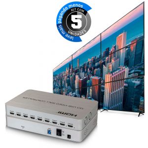 Video Wall Controller 3x3 4K - Kit com 5