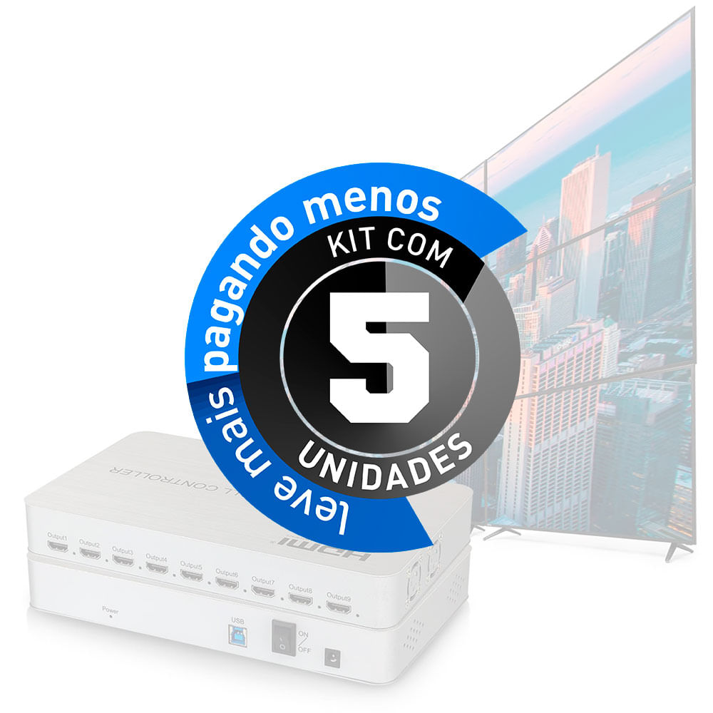 Video Wall Controller 3x3 4K - Kit com 5 - Imagem 2