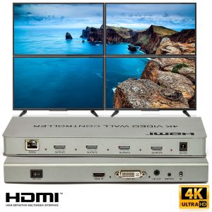 Video Wall Controlador 2x2 4K 4 Telas HDMI