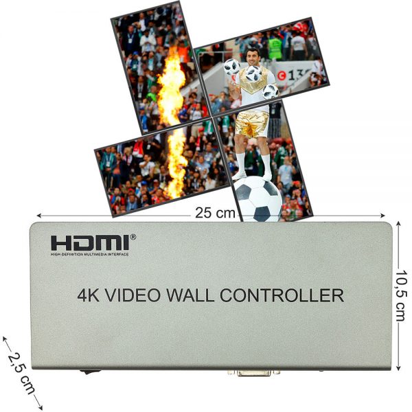 Video Wall Controlador 2x2 4K 4 Telas HDMI - Imagem 2